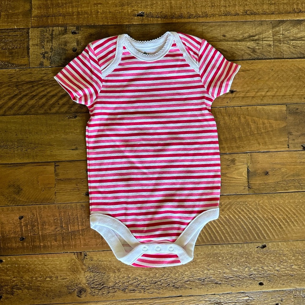 Pink Striped Onesie